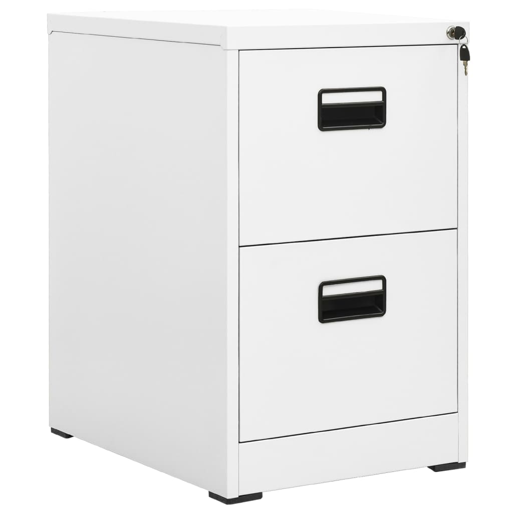 Steel Filing Cabinet 2 Drawer White Office Storage | Simpledeals