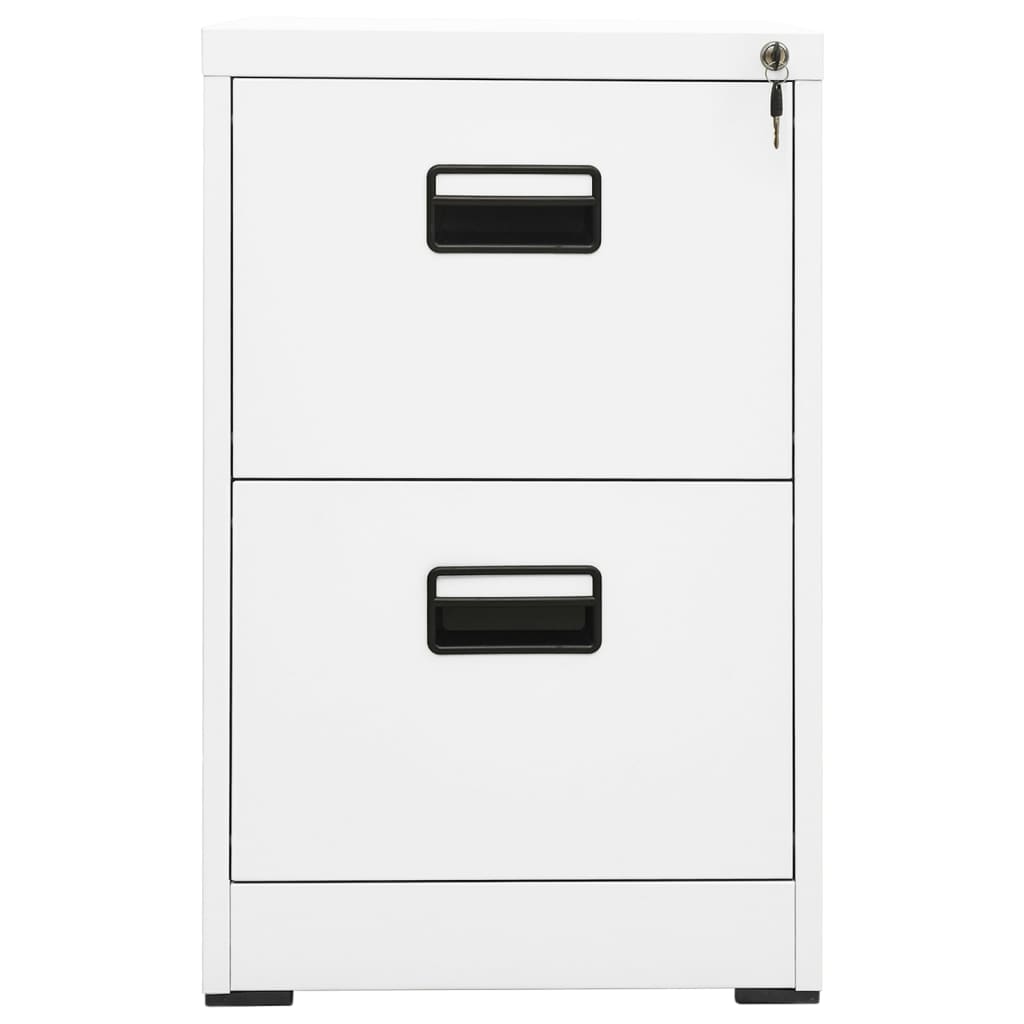 Steel Filing Cabinet 2 Drawer White Office Storage | Simpledeals