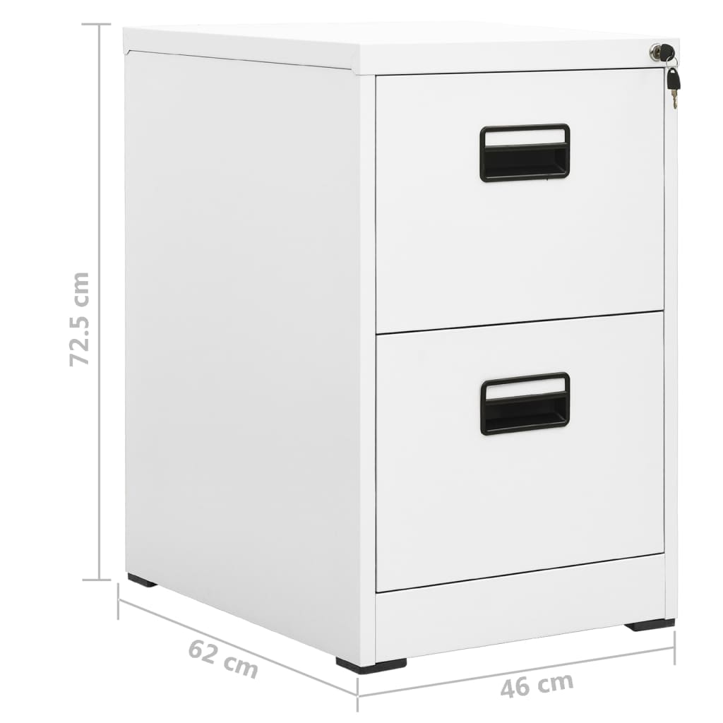 Steel Filing Cabinet 2 Drawer White Office Storage | Simpledeals