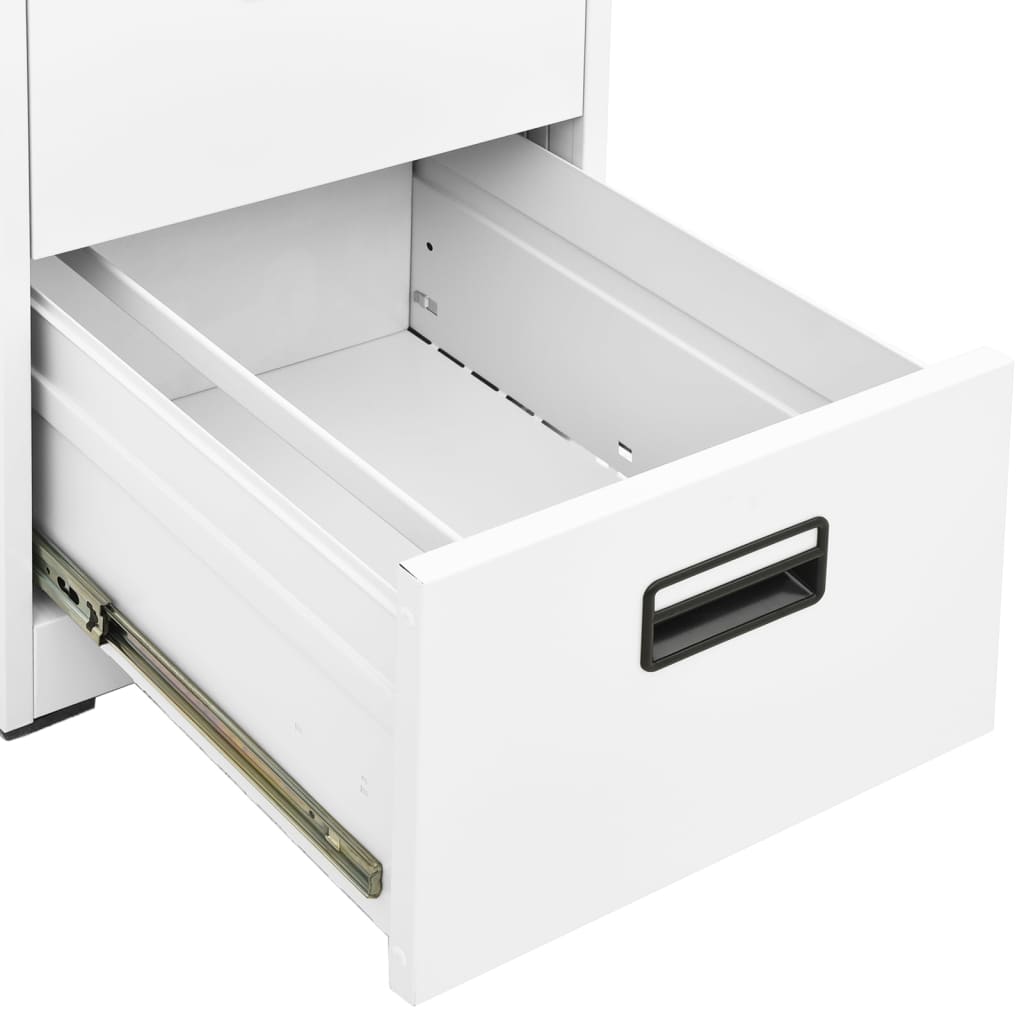 Steel Filing Cabinet 2 Drawer White Office Storage | Simpledeals