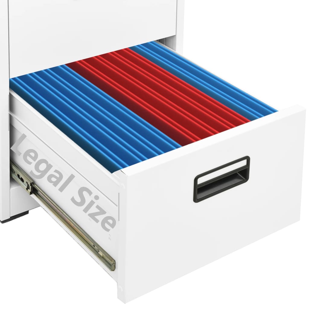 Steel Filing Cabinet 2 Drawer White Office Storage | Simpledeals