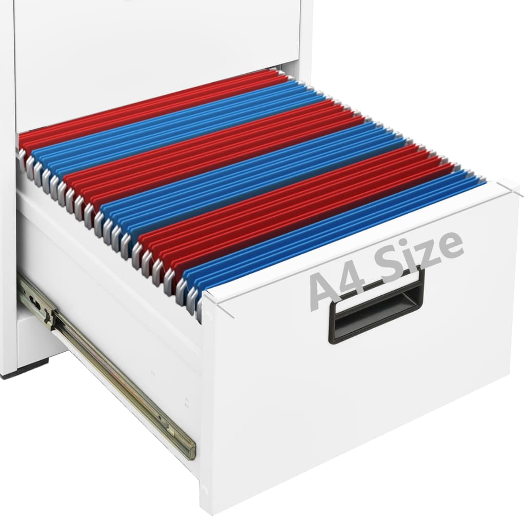Steel Filing Cabinet 2 Drawer White Office Storage | Simpledeals