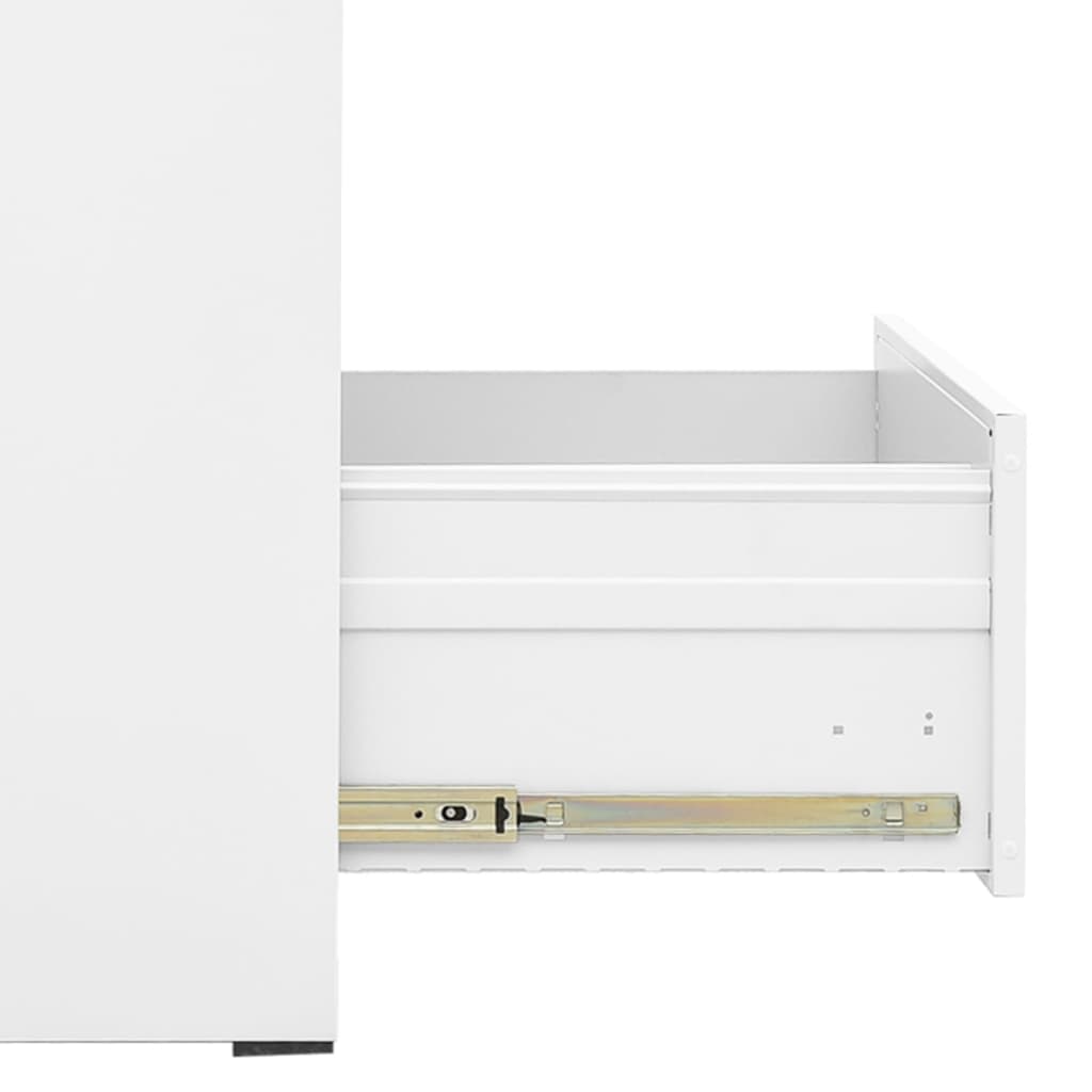 Steel Filing Cabinet 3 Drawer White 102.5cm | Simpledeals