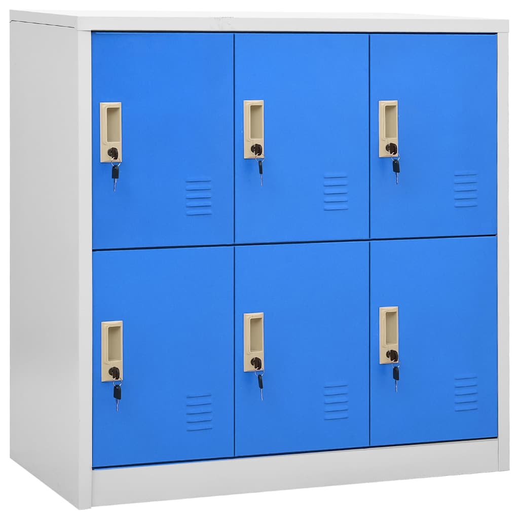 6-Door Steel Locker Cabinet Grey Blue | Simpledeals