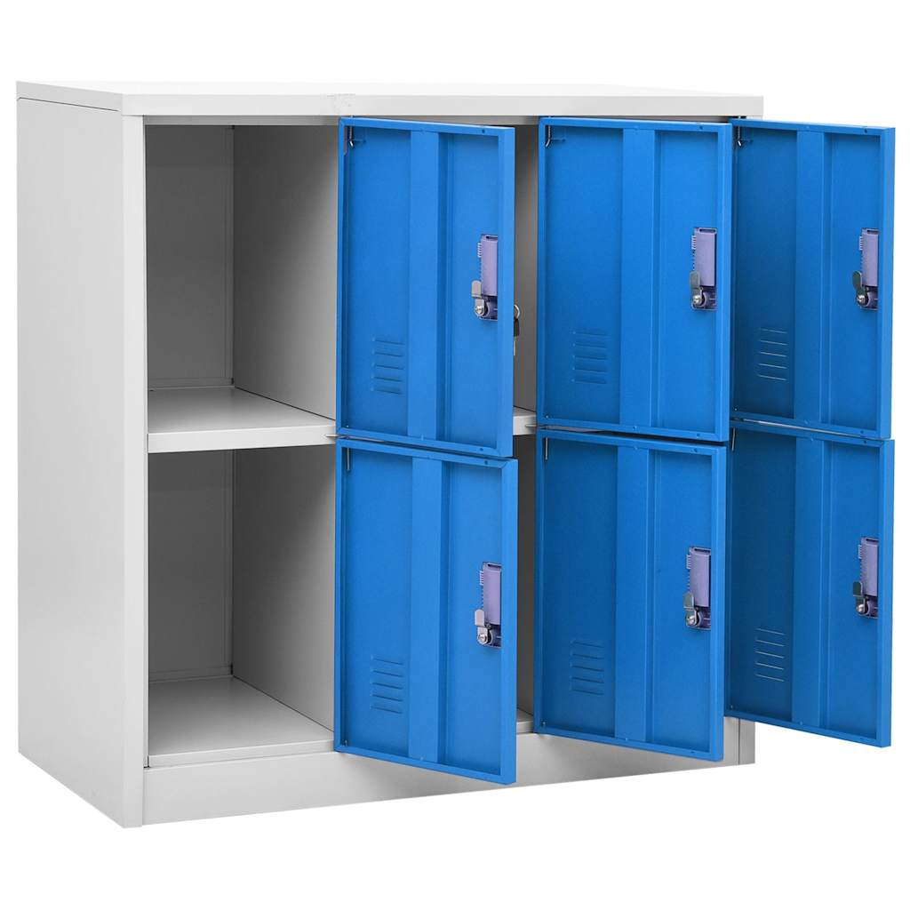 6-Door Steel Locker Cabinet Grey Blue | Simpledeals