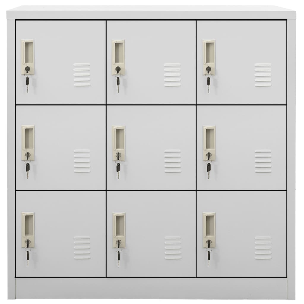 9-Door Steel Locker Cabinet Light Grey | Simpledeals