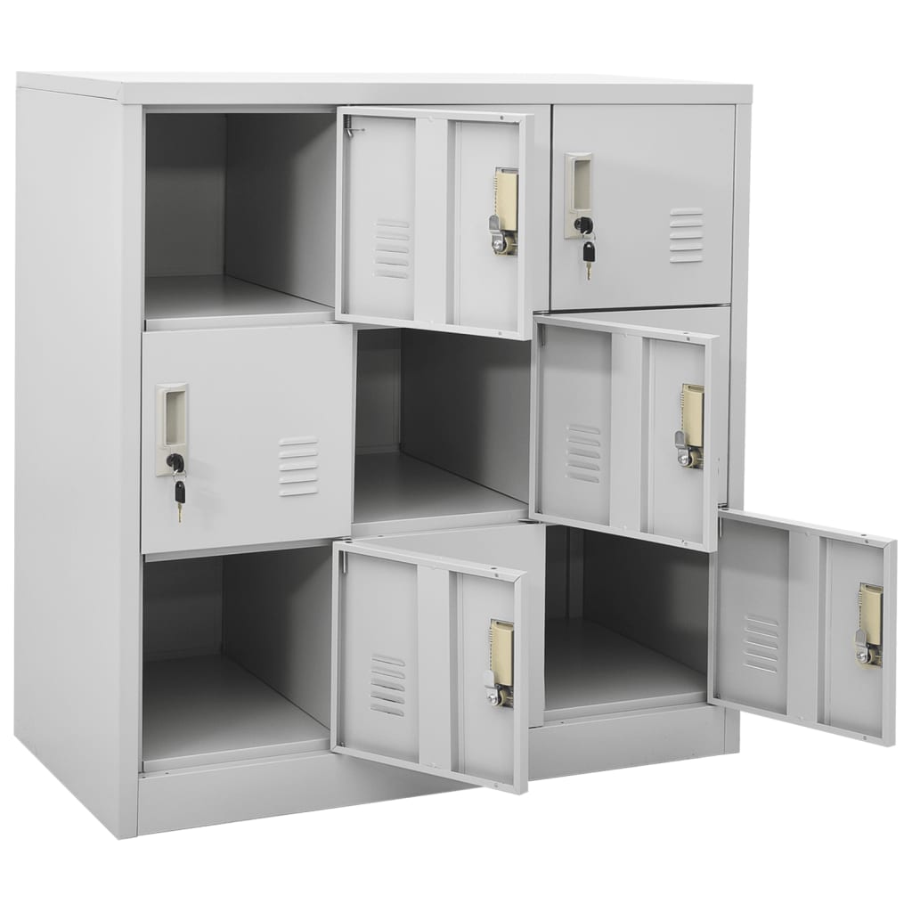 9-Door Steel Locker Cabinet Light Grey | Simpledeals