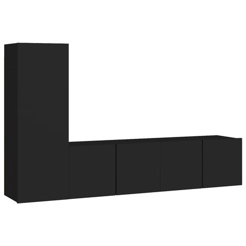3 Piece TV Cabinet Set Black