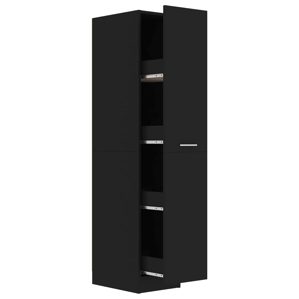 Black colour - Apothecary Cabinet Black Engineered Wood