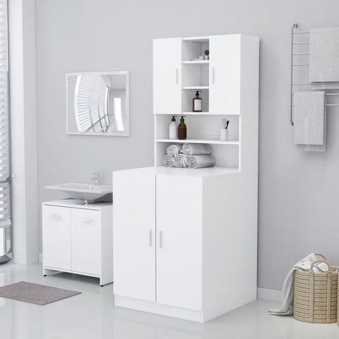White Washing Machine Cabinet