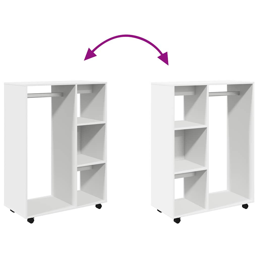 Compact White Wardrobe Engineered Wood 110cm | Simpledeals