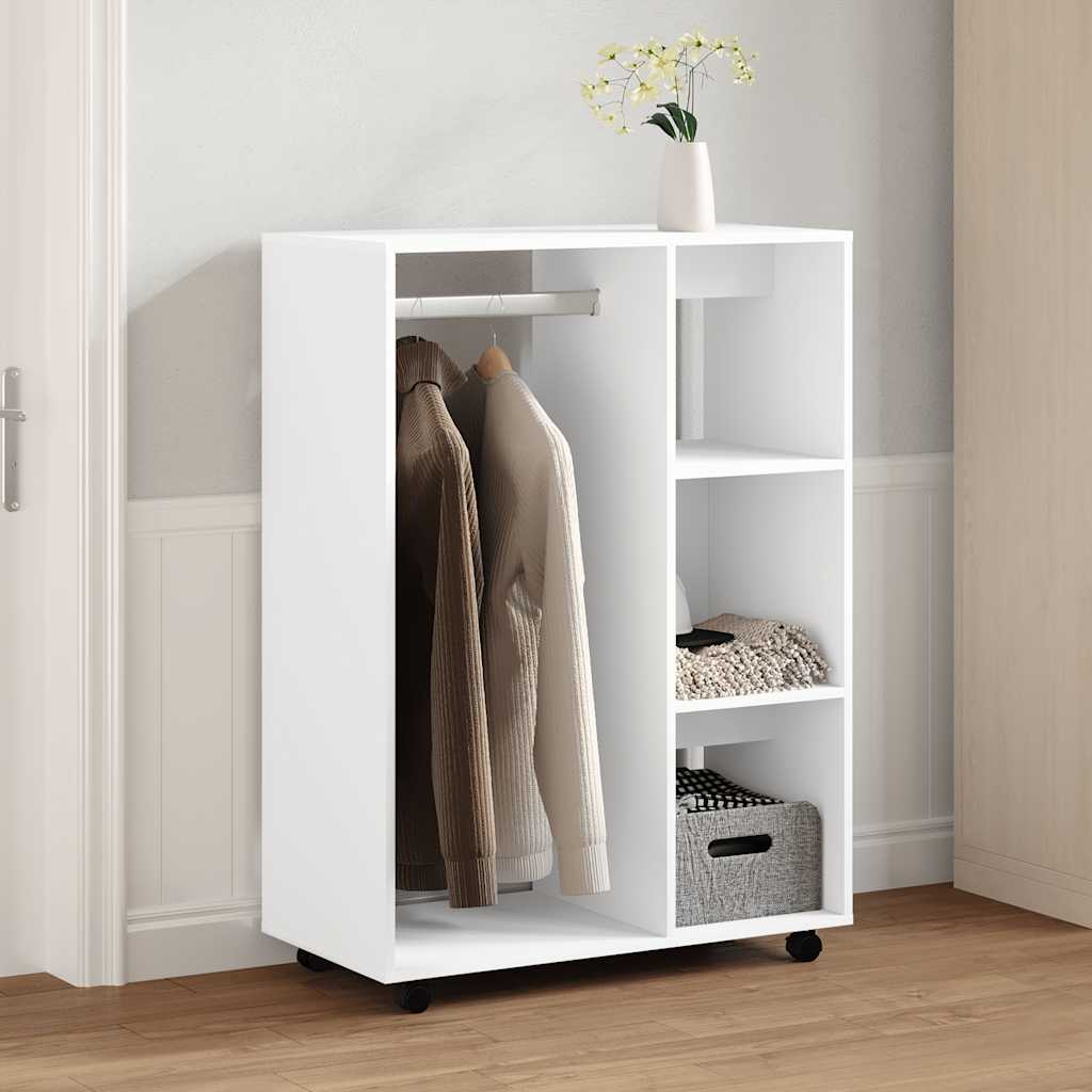 Compact White Wardrobe Engineered Wood 110cm | Simpledeals