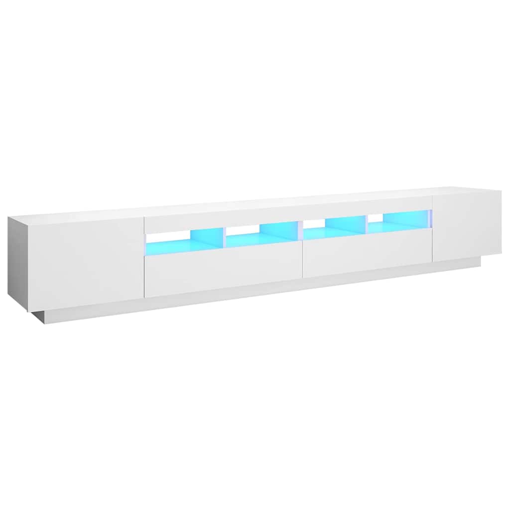 TV Cabinet RGB LED Lights 260cm White | Simpledeals