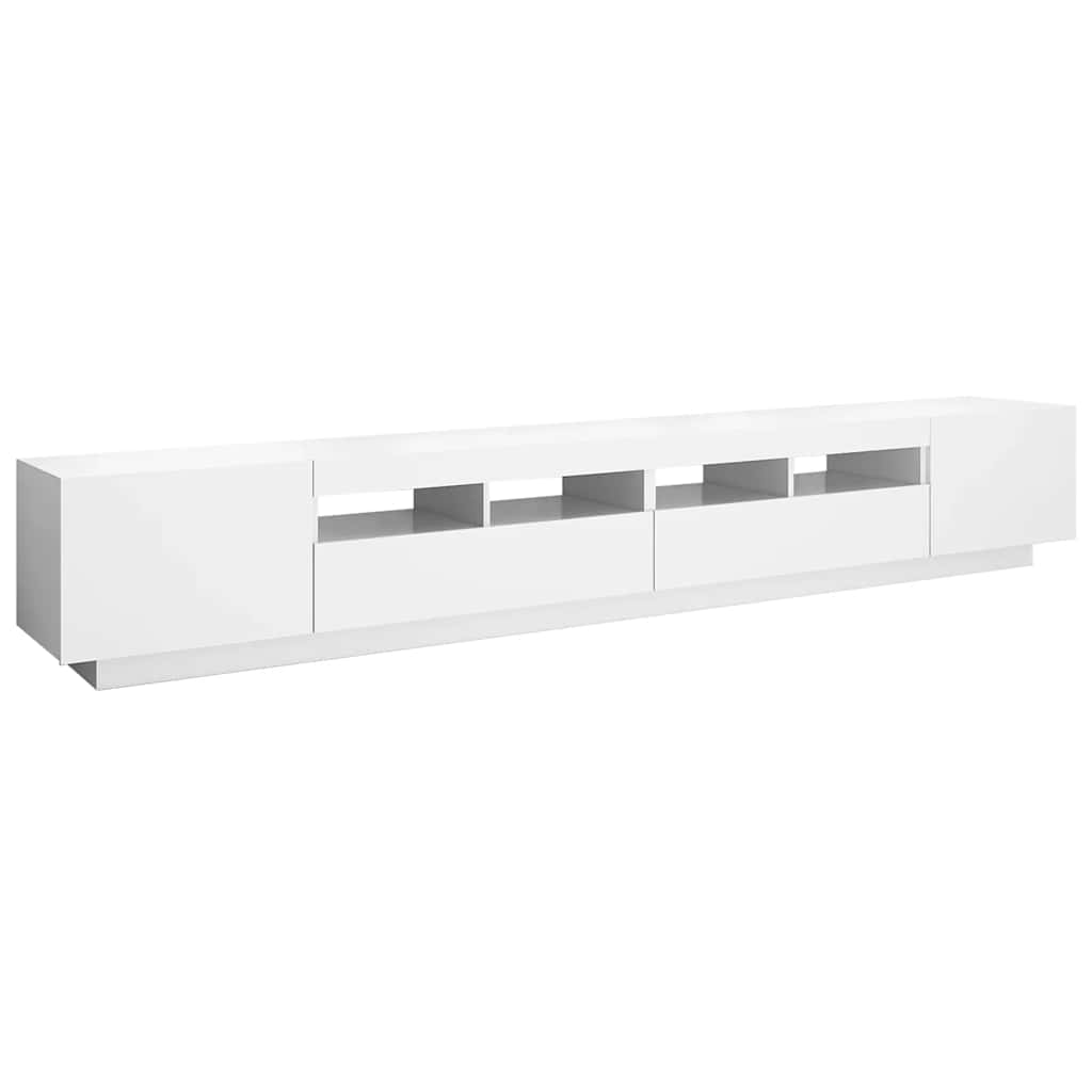 TV Cabinet RGB LED Lights 260cm White | Simpledeals