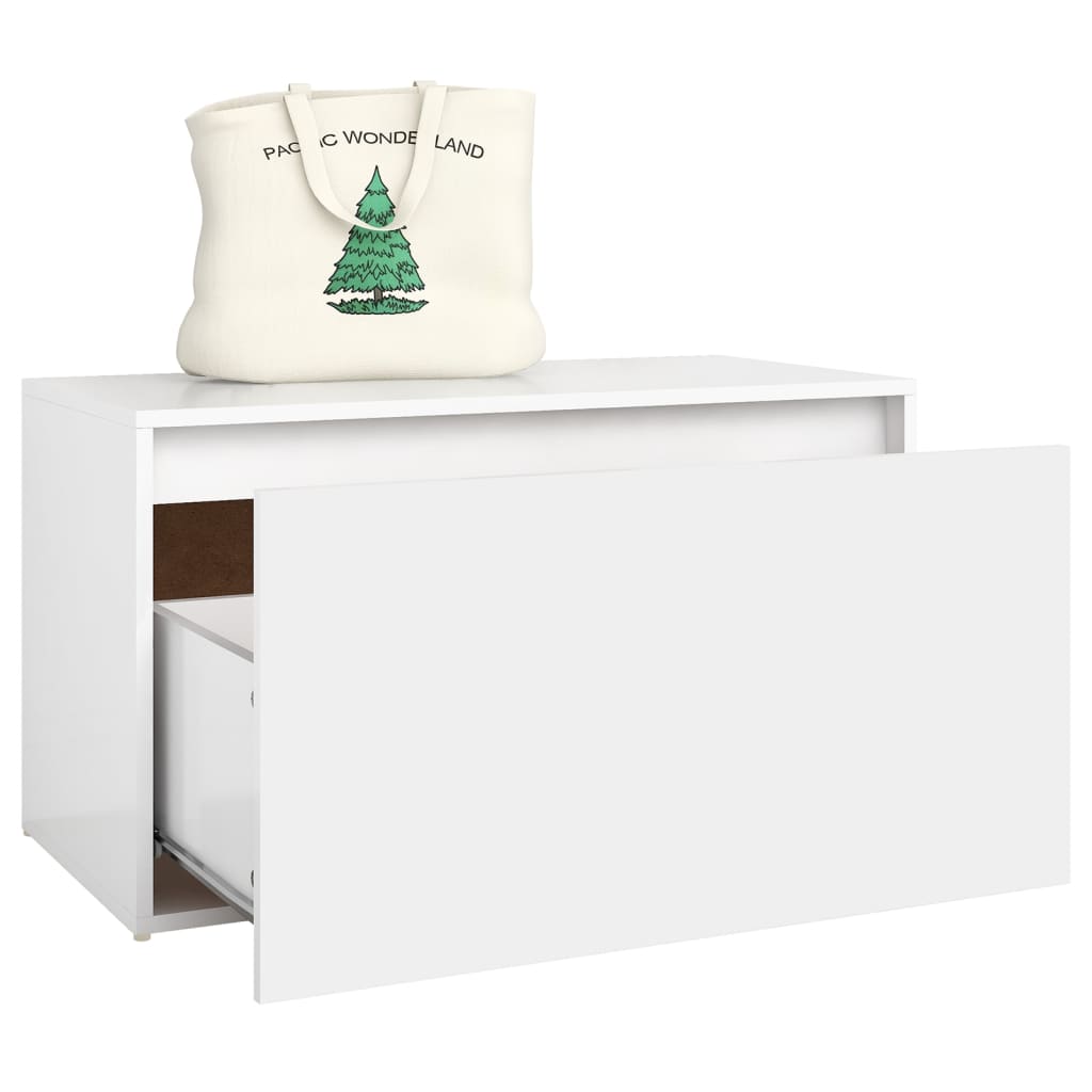 Hall Bench Drawer Storage Engineered Wood White | Simpledeals