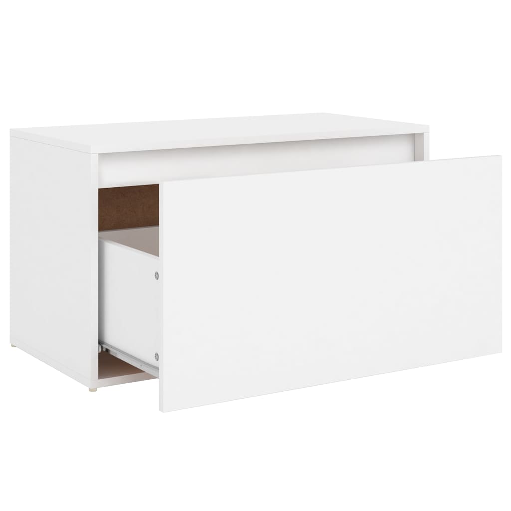 Hall Bench Drawer Storage Engineered Wood White | Simpledeals