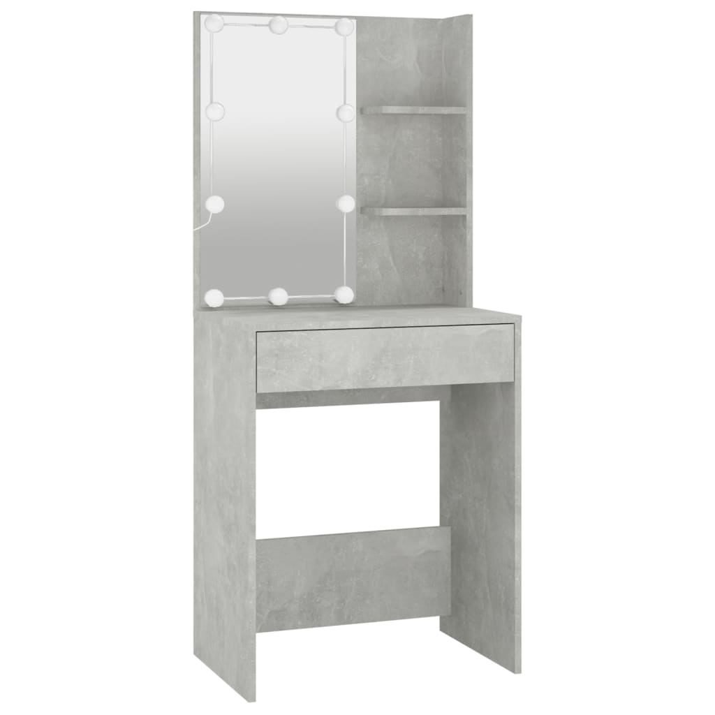Dressing Table with LED Concrete Grey