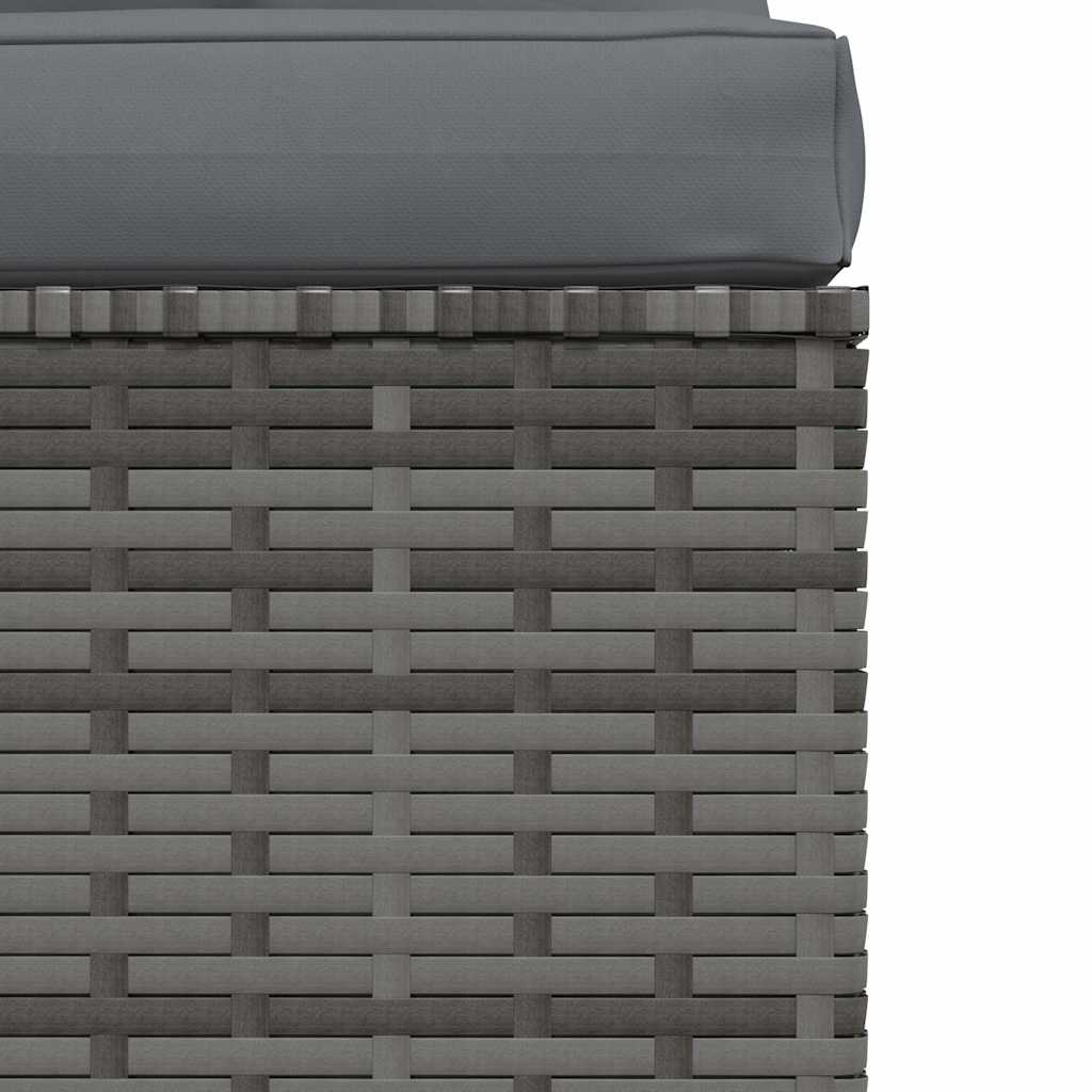 Garden Middle Sofa with Cushions Grey Poly Rattan | Outdoor Sectional Sofa Units