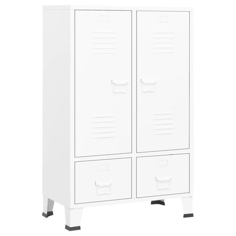 Industrial Wardrobe White Steel