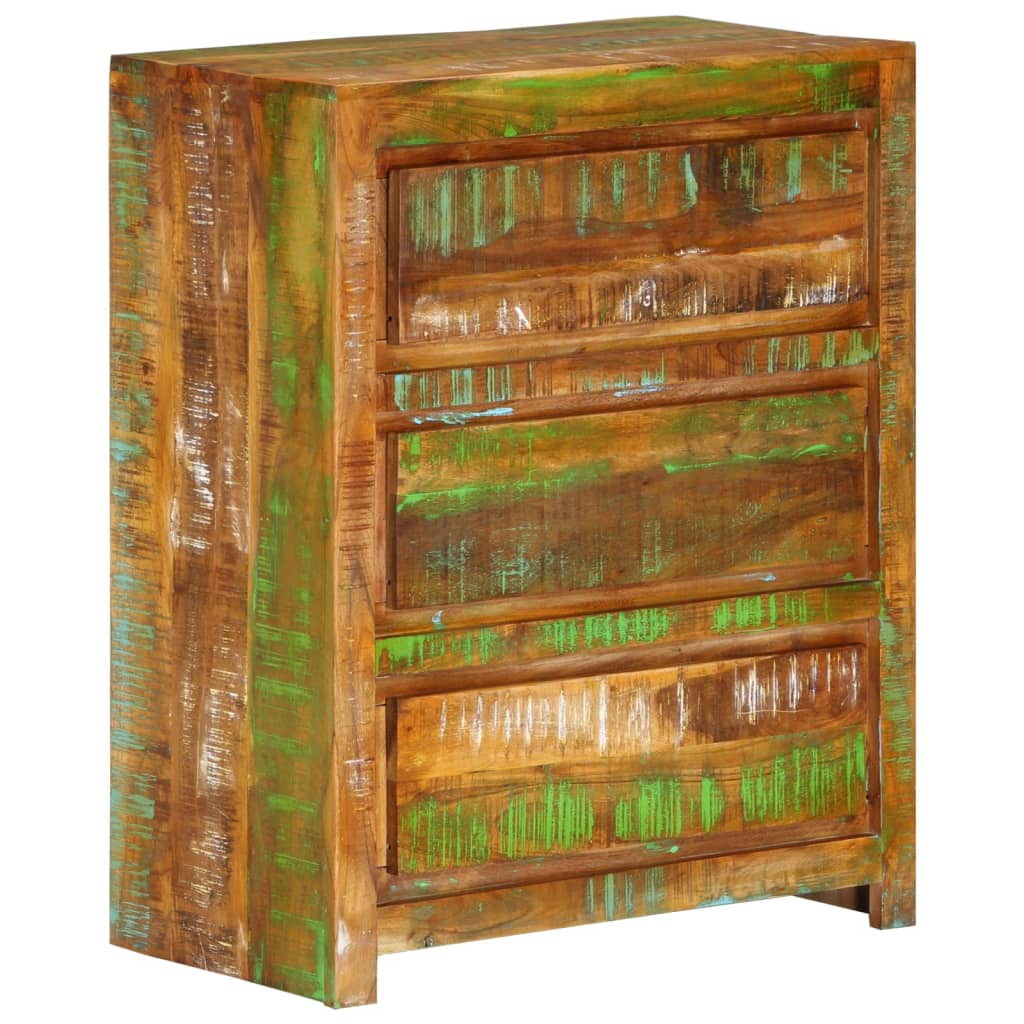 Drawer Cabinet Multicolour Solid Wood Reclaimed