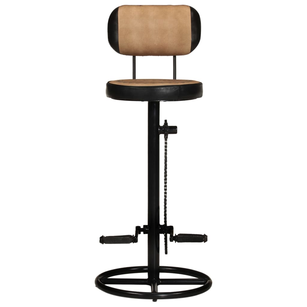 Bar Stools with Canvas Print 2 pcs Brown and Black | Brown colour
