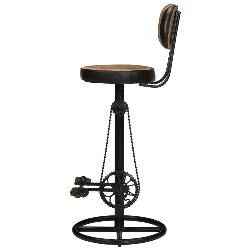 Bar Stools with Canvas Print 2 pcs Brown and Black, Canvas finish
