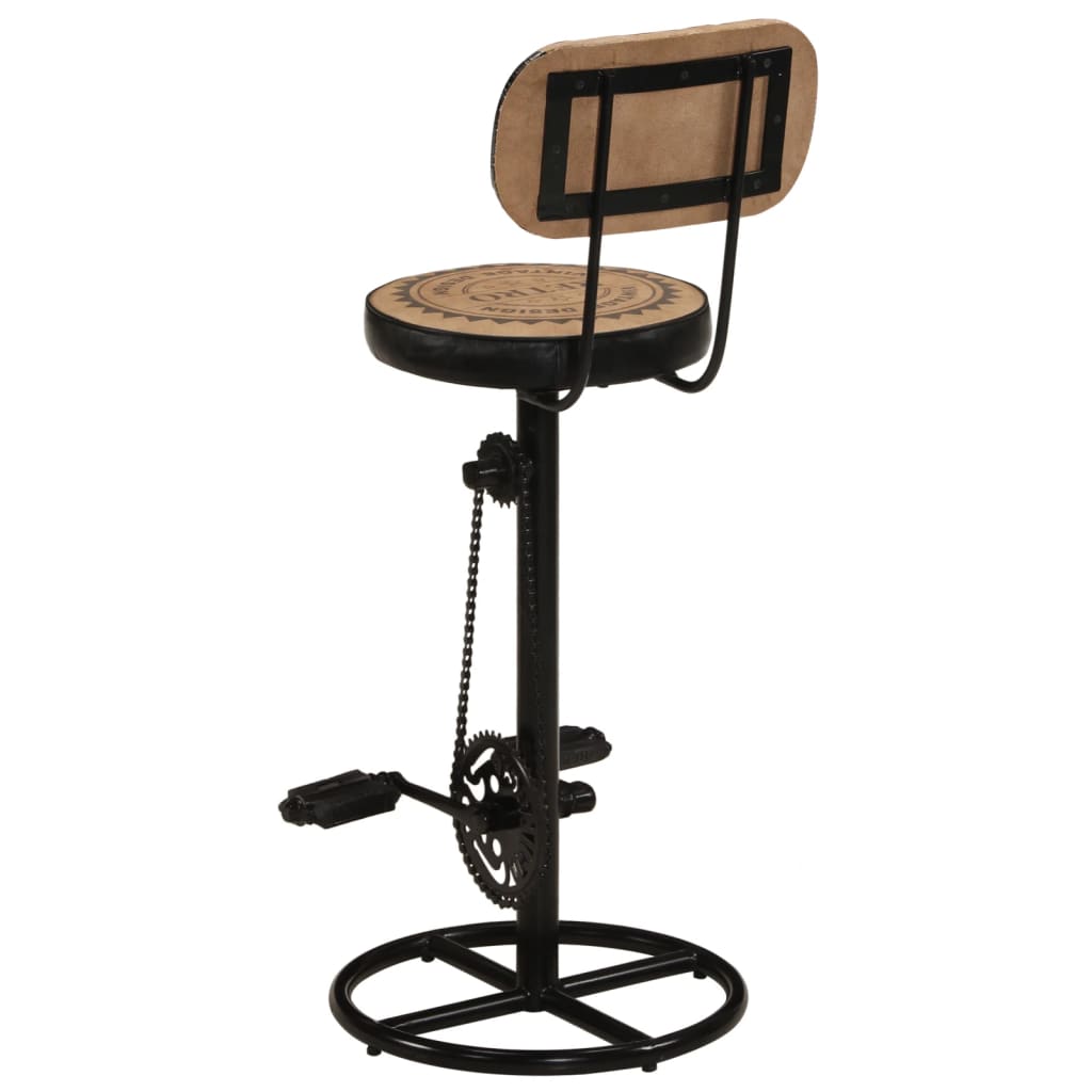 Table & Bar Stools - Bar Stools with Canvas Print 2 pcs Brown and Black