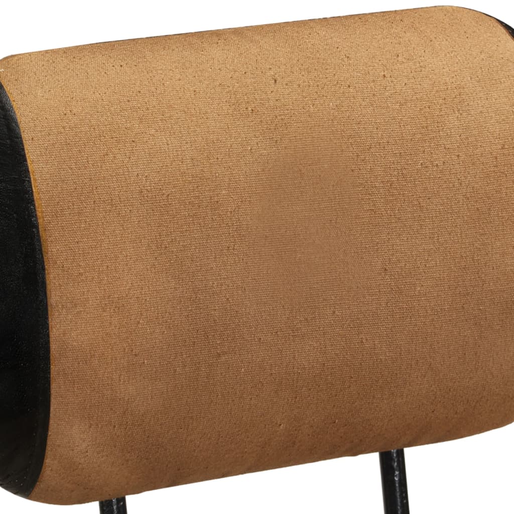 Brown colour - Bar Stools with Canvas Print 2 pcs Brown and Black
