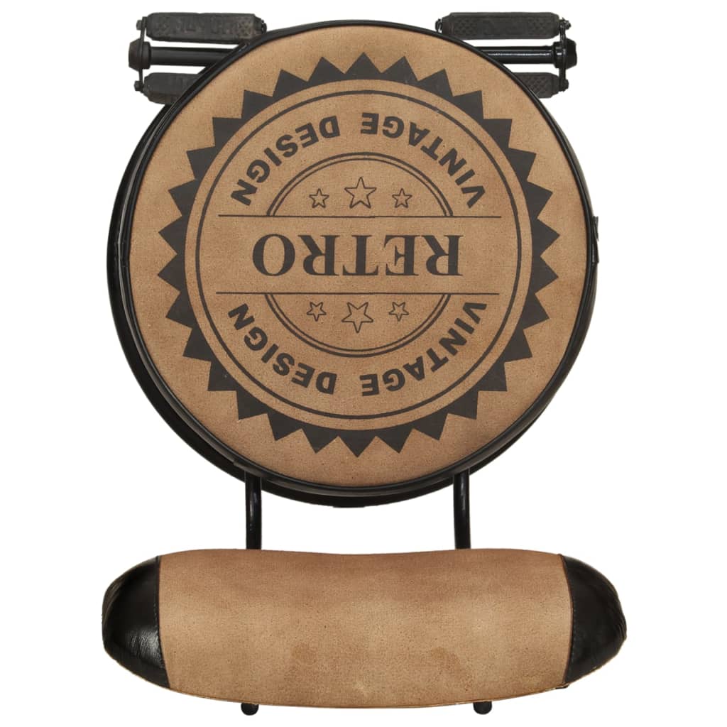 Bar Stools with Canvas Print 2 pcs Brown and Black | Table & Bar Stools