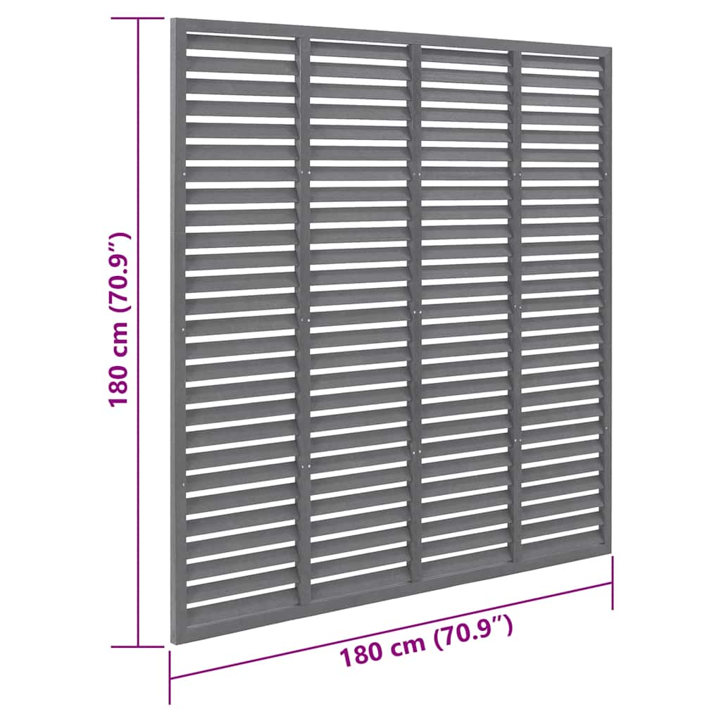 WPC Louvre Fence Panel 180x180cm Grey | Simpledeals