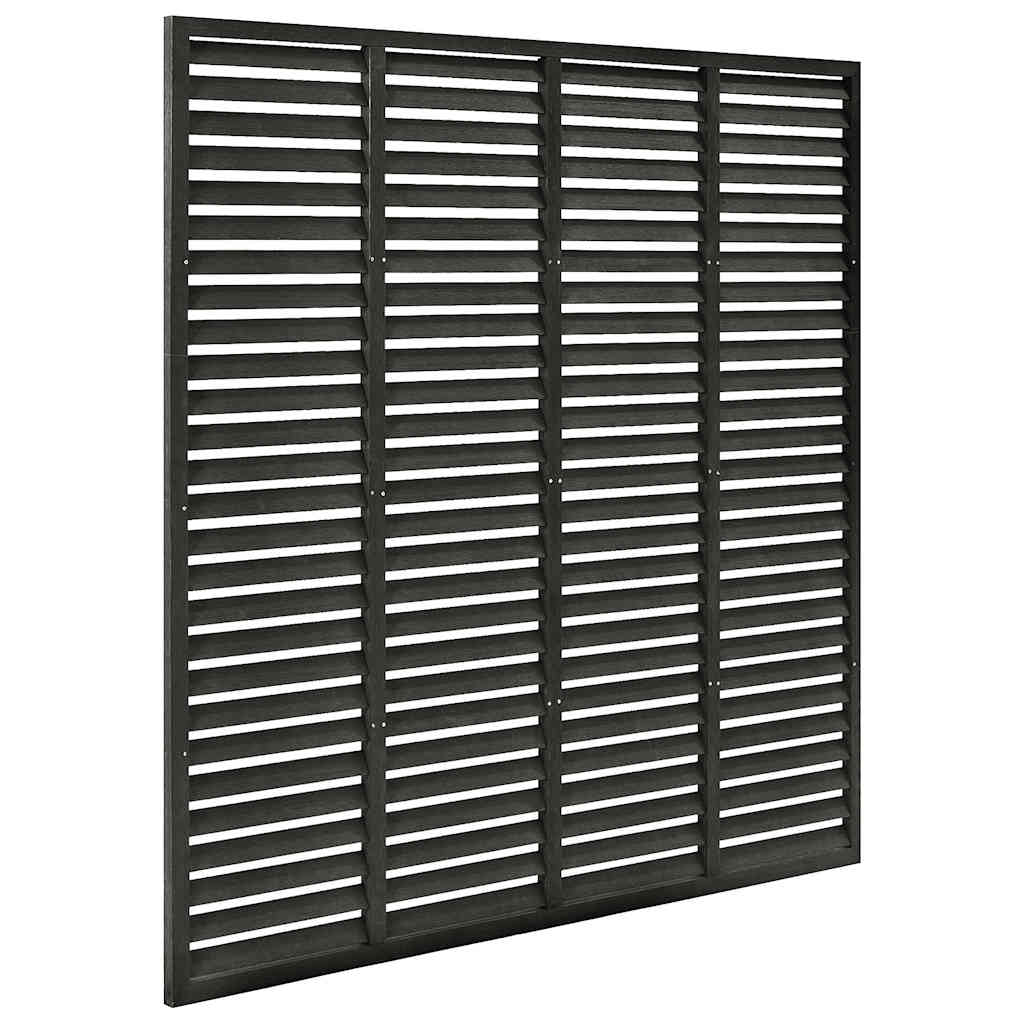 WPC Louvre Fence Panel 180x180cm Dark Grey | Simpledeals