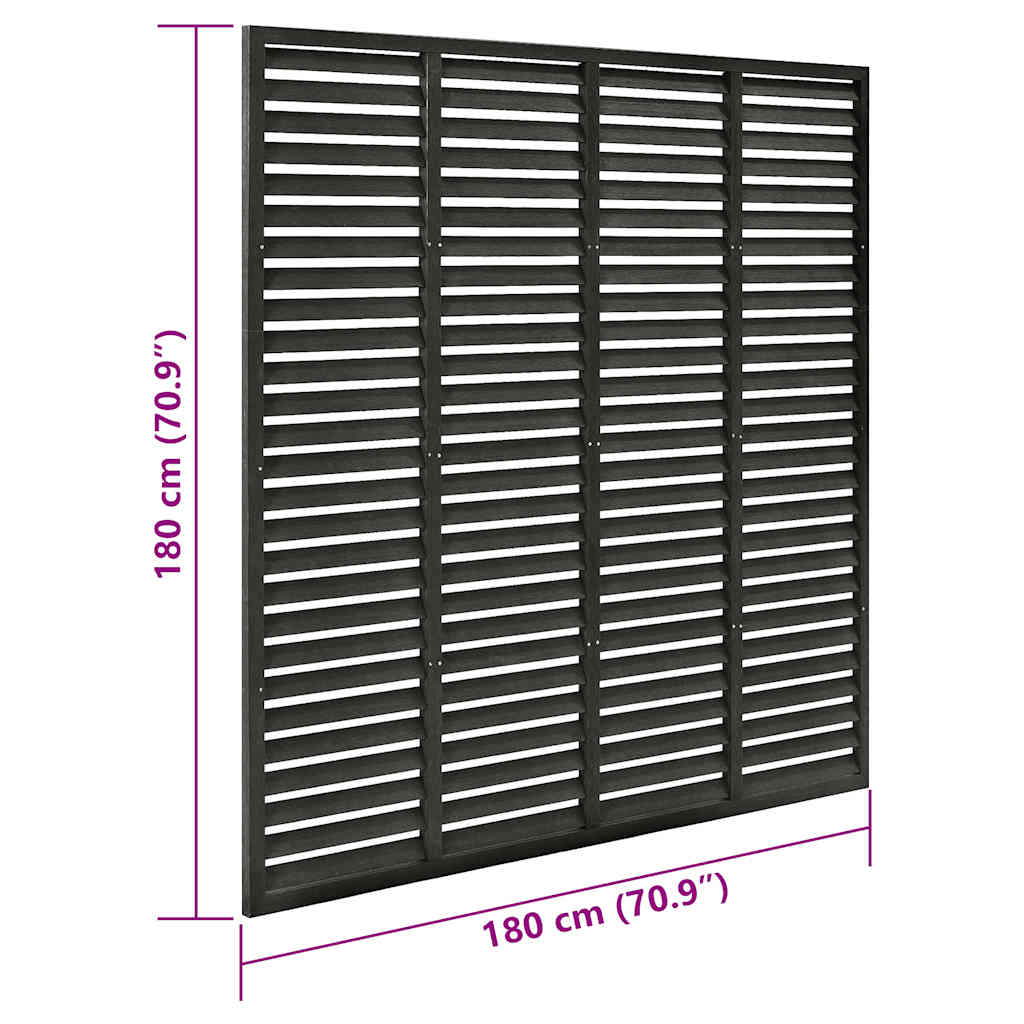 WPC Louvre Fence Panel 180x180cm Dark Grey | Simpledeals