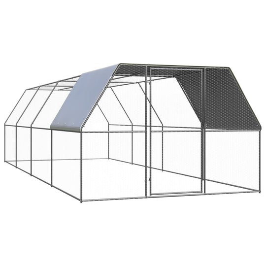Large Chicken Coop Enclosure 3x8m Galvanised Steel
