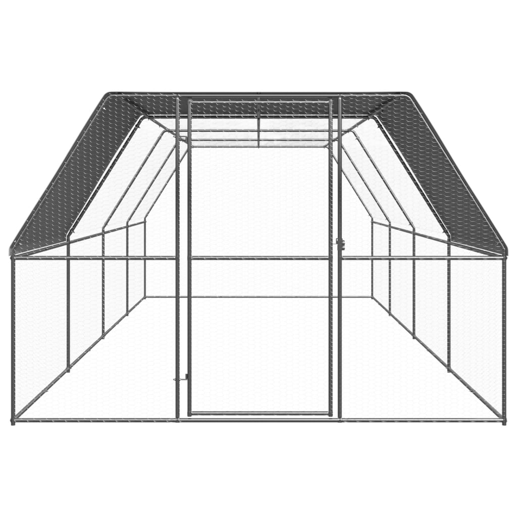Large Chicken Coop Enclosure 3x8m Galvanised Steel | Simpledeals