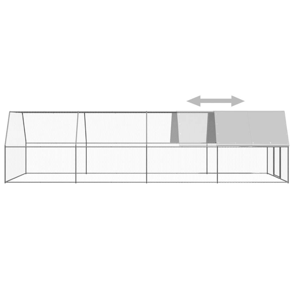 Large Chicken Coop Enclosure 3x8m Galvanised Steel | Simpledeals