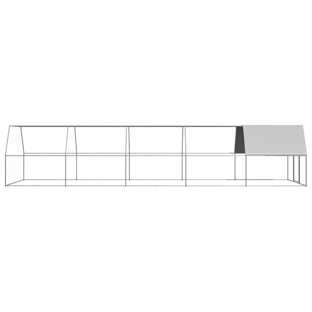 Galvanised Steel Chicken Run 3x10x2m Outdoor | Simpledeals
