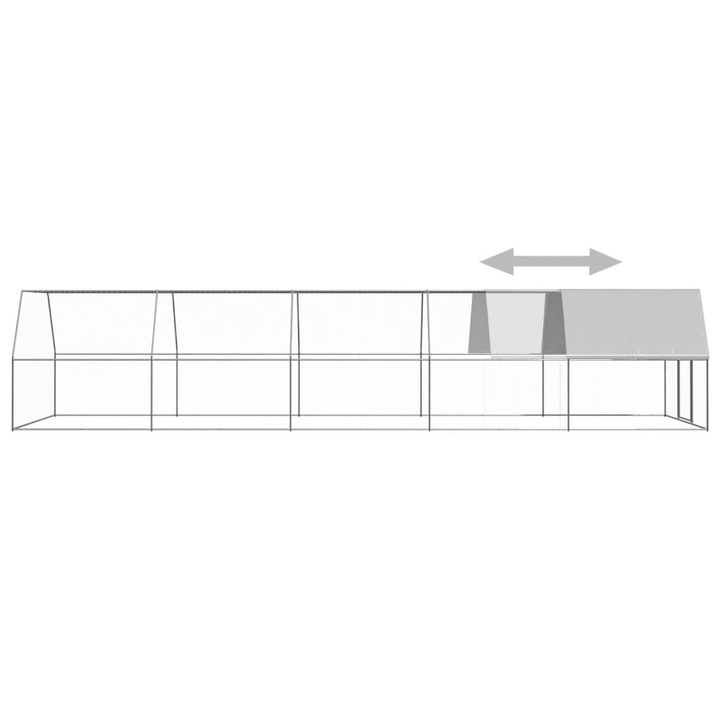 Galvanised Steel Chicken Run 3x10x2m Outdoor | Simpledeals