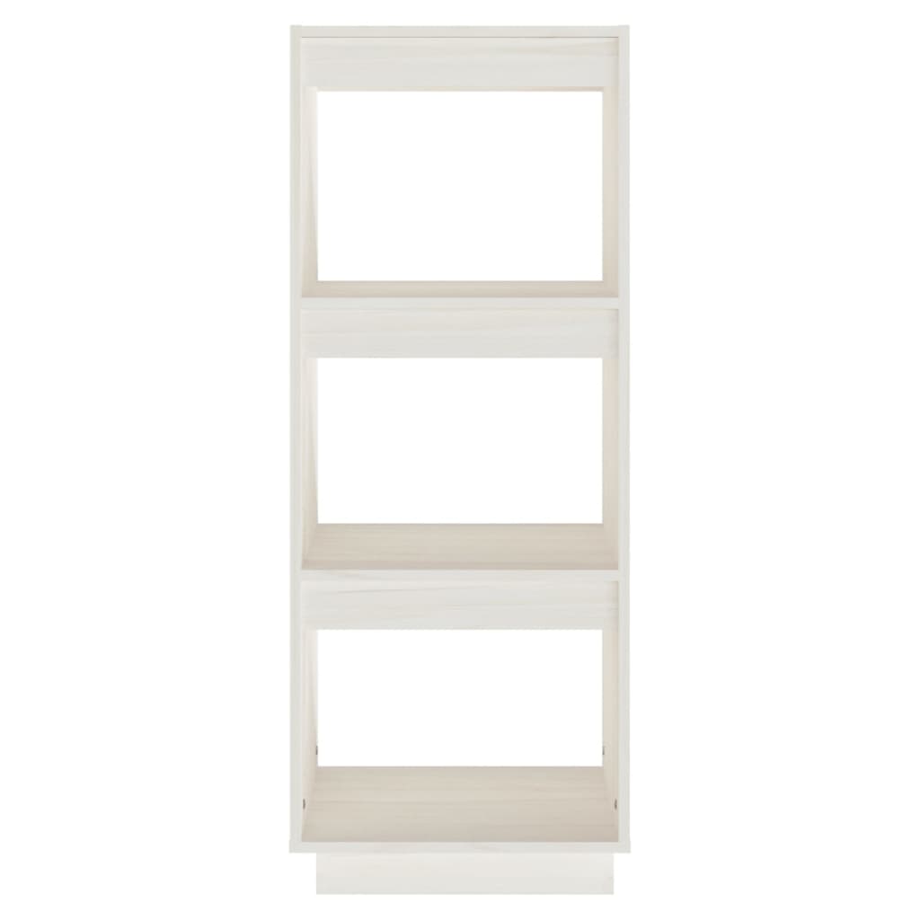 Book Cabinet/Room Divider White Solid Pinewood