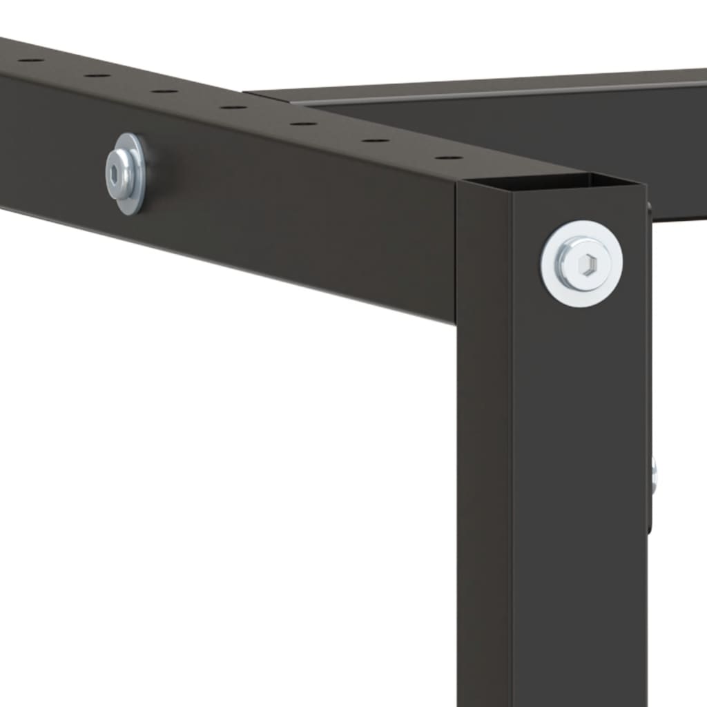Metal Work Bench Frame 180cm Matte Black Red | Simpledeals