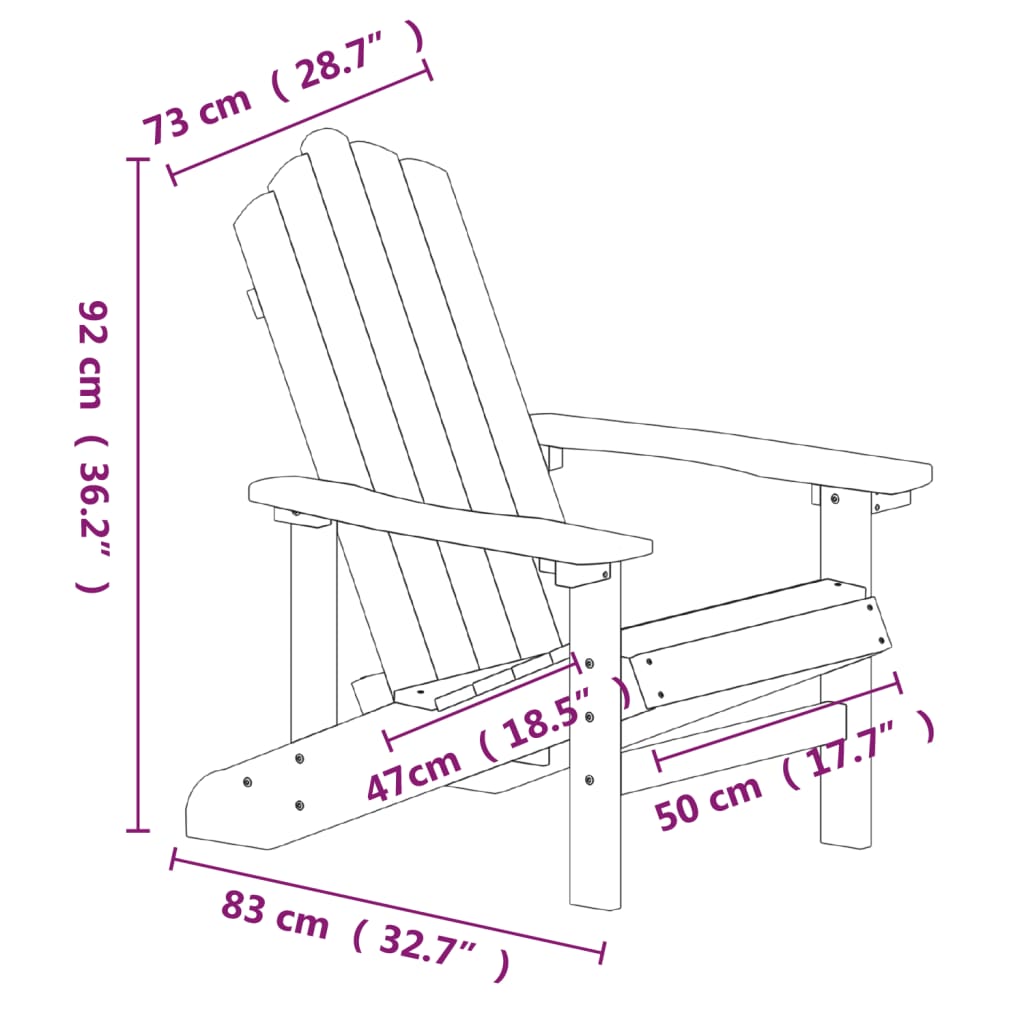 Adirondack Outdoor Chair HDPE Anthracite | Simpledeals