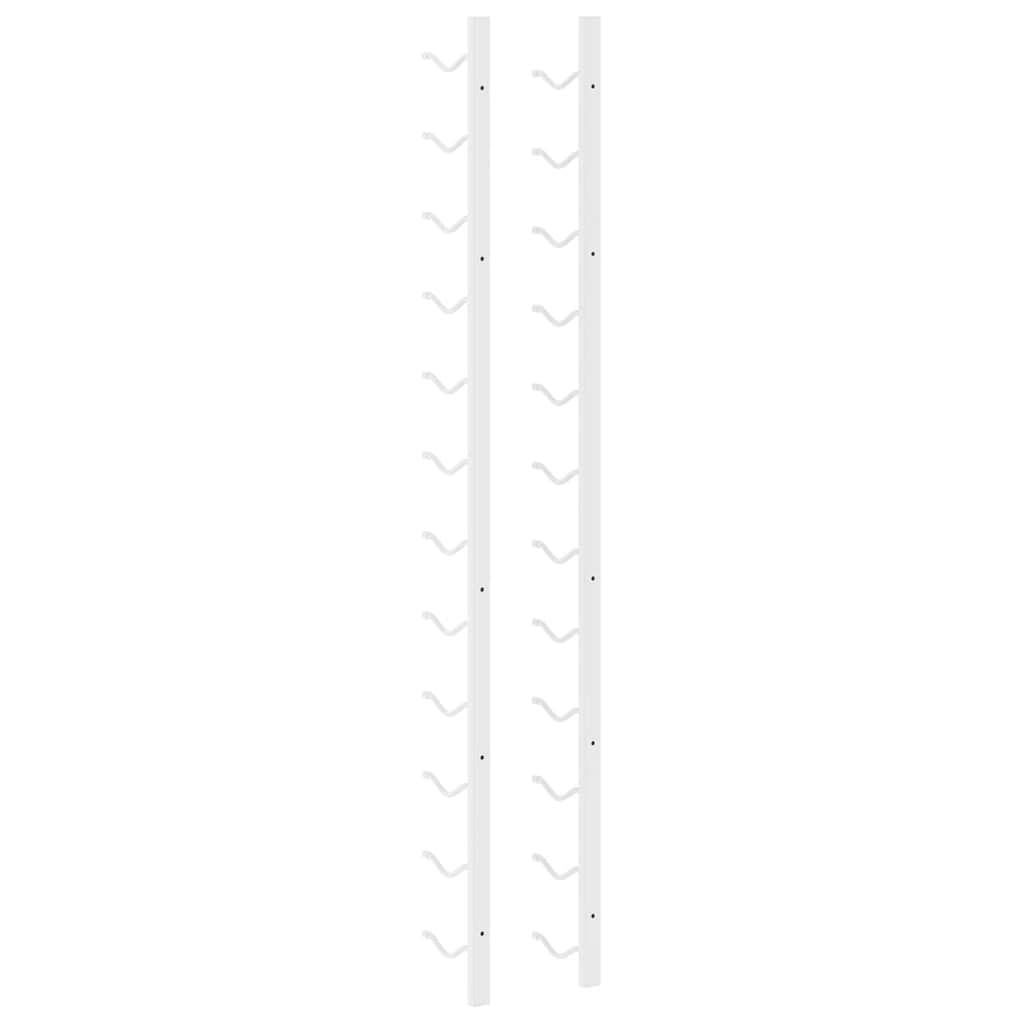 Wall Mounted Wine Rack 12 Bottle White Iron | Simpledeals