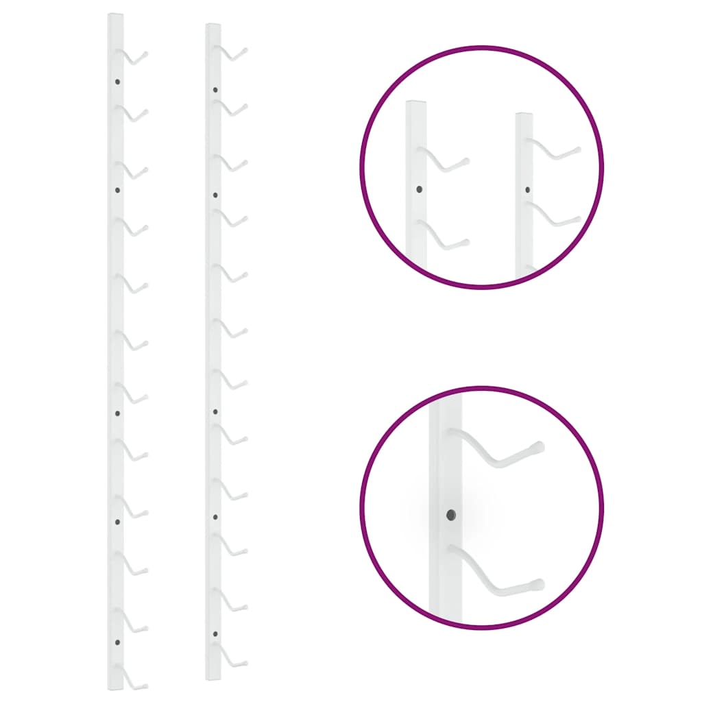 Wall Mounted Wine Rack 12 Bottle White Iron | Simpledeals