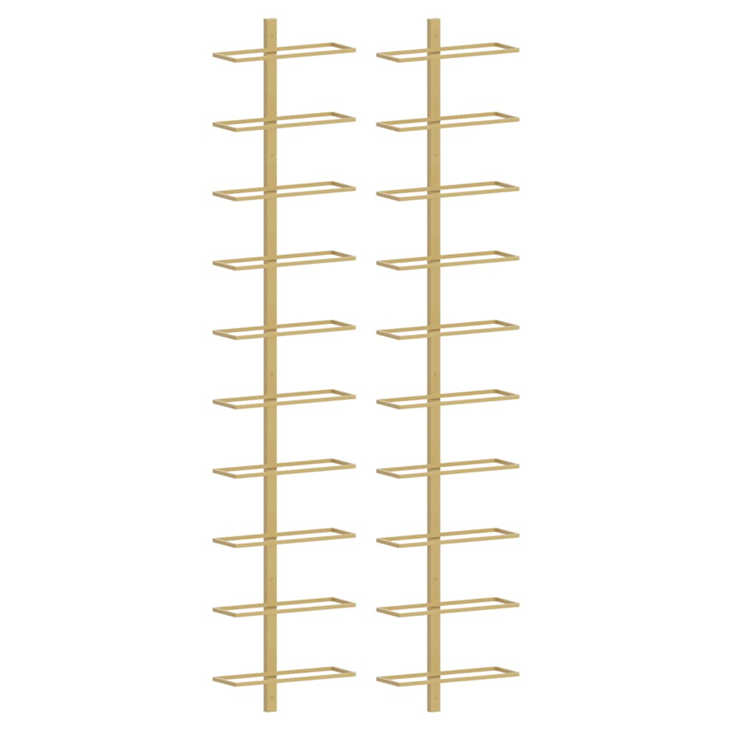 Gold Wall Mounted Wine Rack 20 Bottles Set | Simpledeals