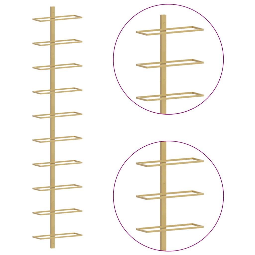 Gold Wall Mounted Wine Rack 20 Bottles Set | Simpledeals