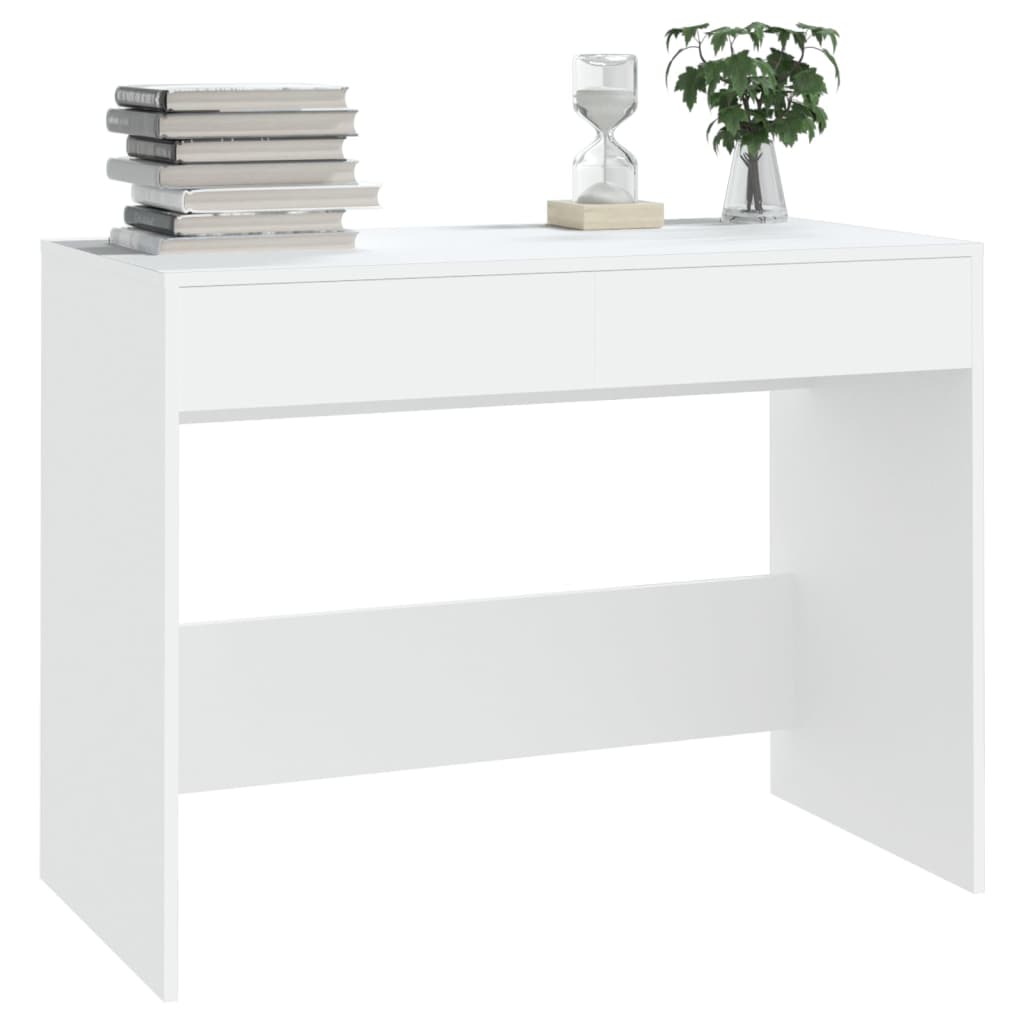 White Office Desk 2 Drawers 101cm | Simpledeals