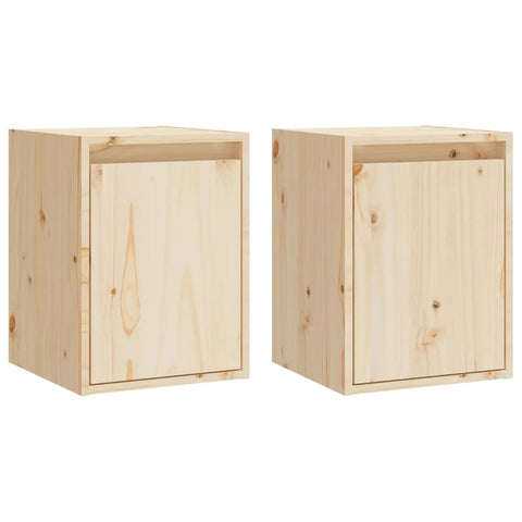 Wall Cabinets 2Pcs Solid Wood Pine