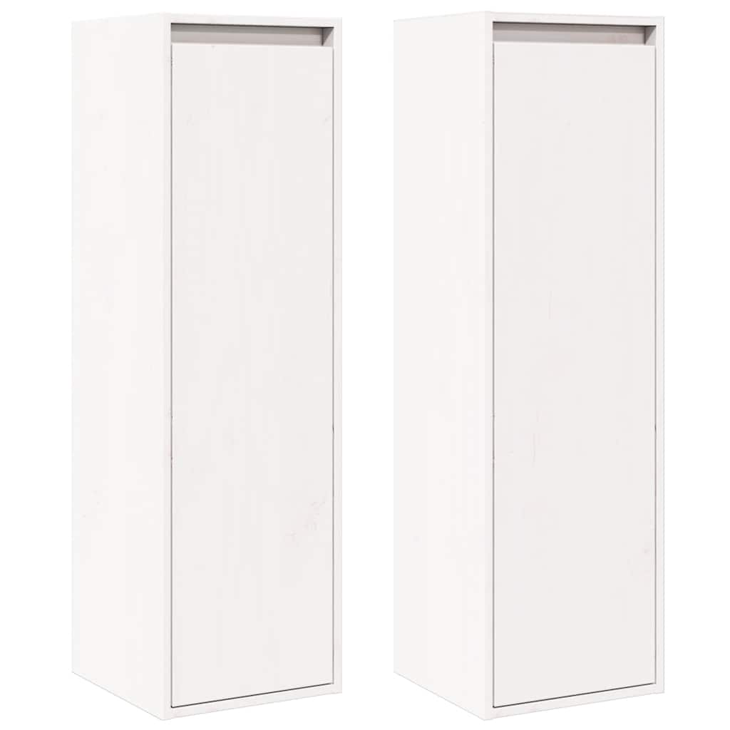 Wall Cabinets 2 Pcs Honey Brown/White/Natural Solid Wood Pine