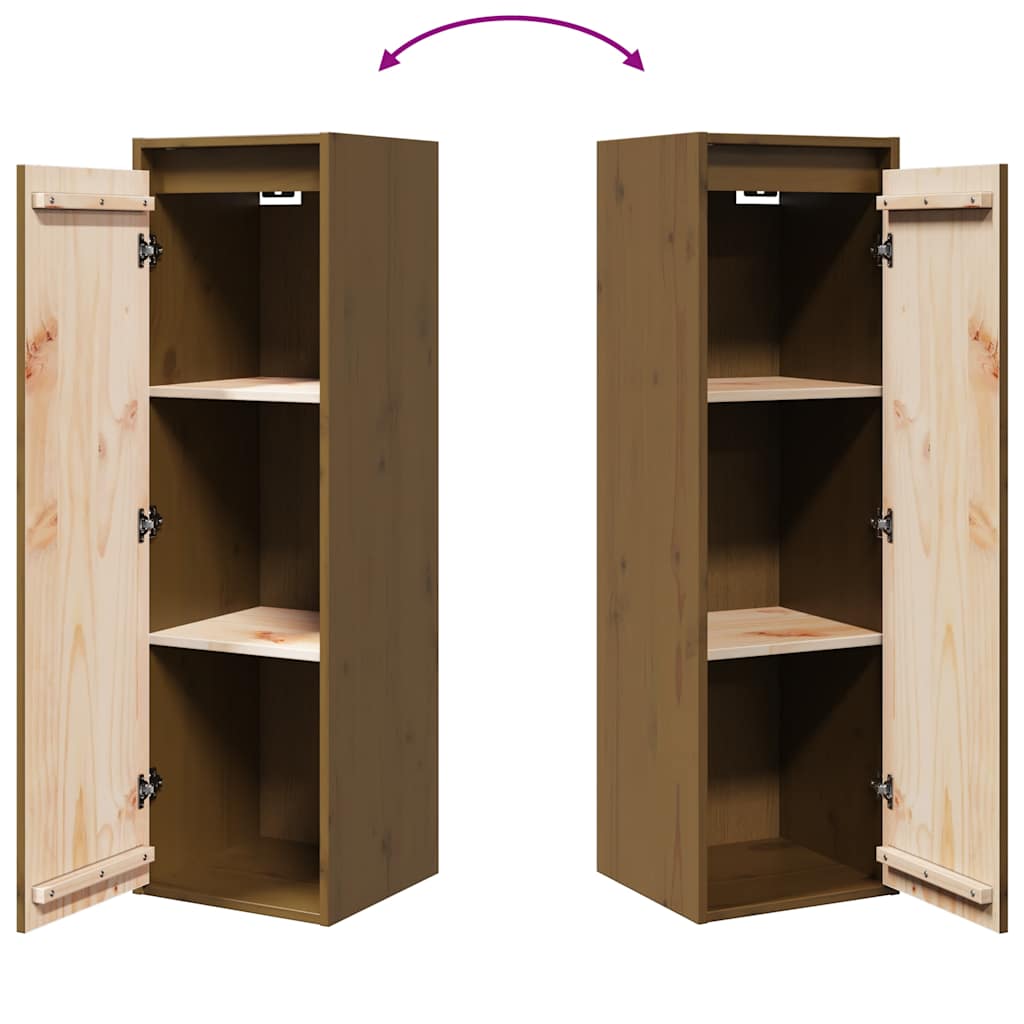 Wall Cabinets 2 Pcs Honey Brown/White/Natural Solid Wood Pine