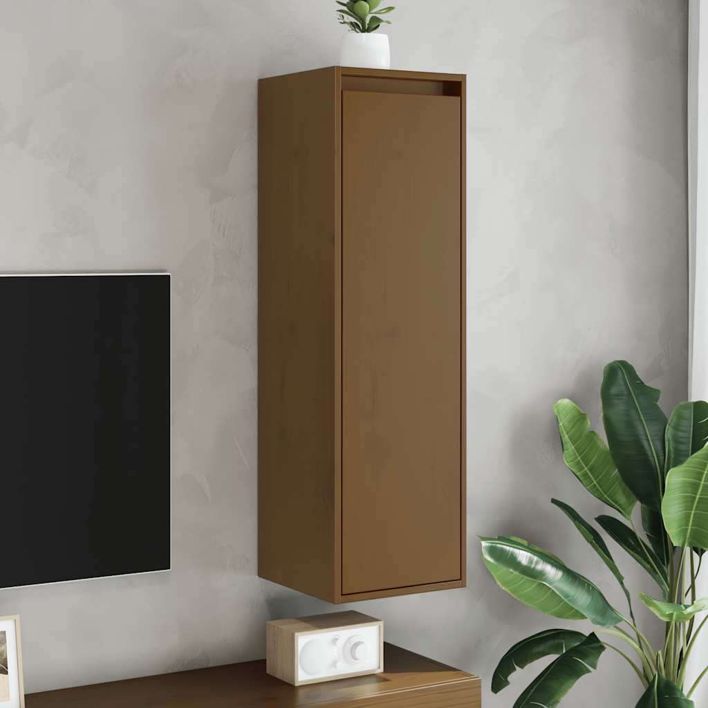 Wall Cabinets 2 Pcs Honey Brown/White/Natural Solid Wood Pine