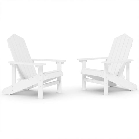 Garden Adirondack Chairs 2 pcs HDPE White